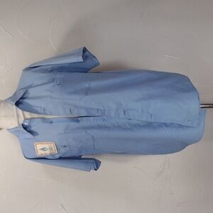 Dingy VTG Vapor Wear by Work Wear Gas Company Blue Short Sleeve Shirt Medium Men